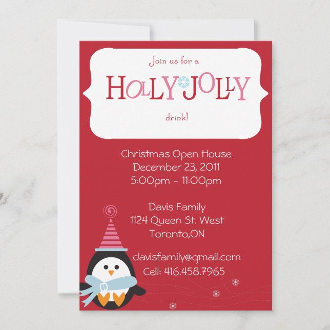 Invitación a la Casa Abierta para Navidades (Anverso)