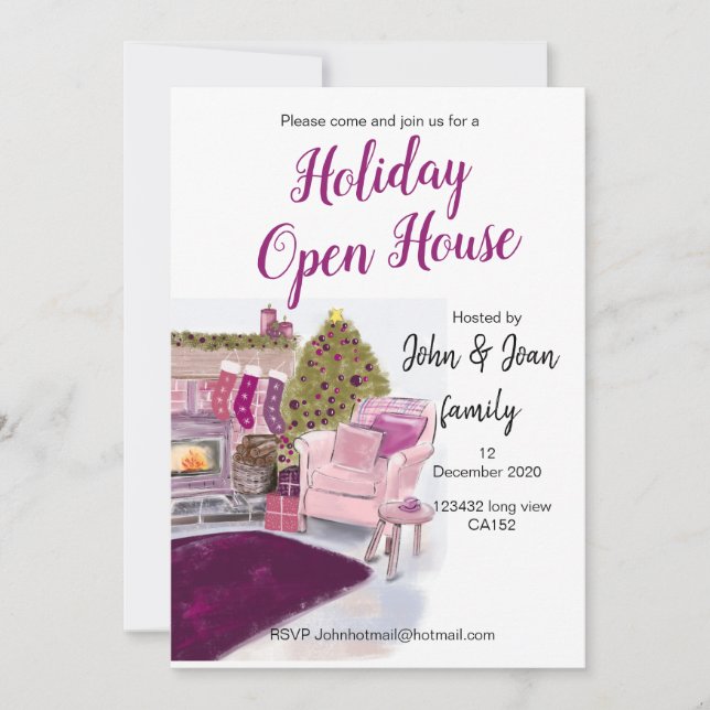 Invitación a la Casa Abierta para navidades (Anverso)