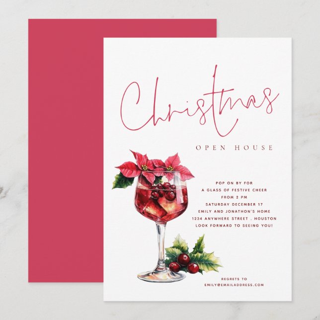 Invitación a la Casa Abierta para Navidades de cóc (Anverso / Reverso)