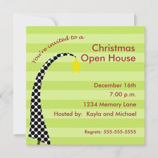 Invitación a la Casa de Navidades Personalizados (Anverso)