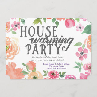 Invitación a la casa para calentar 5 x 7 (hogar du