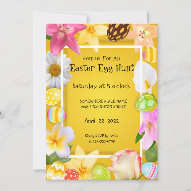 Invitación a la caza de huevos (Anverso)