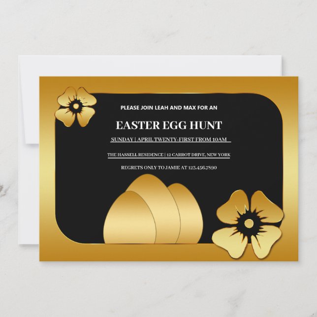 Invitación a la caza de huevos de Brunch de Pascua (Anverso)