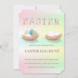 Invitación a la caza de huevos de Brunch de Pascua