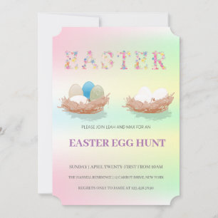 Invitación a la caza de huevos de Brunch de Pascua