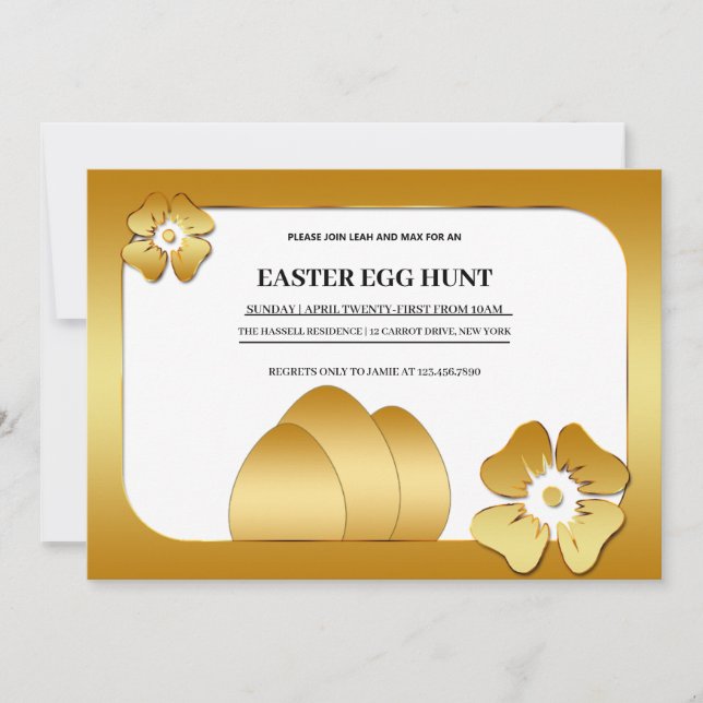Invitación a la caza de huevos de Brunch de Pascua (Anverso)