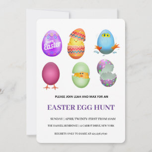 Invitación a la caza de huevos de Brunch de Pascua