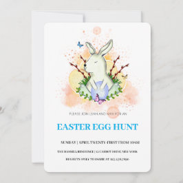 Invitación a la caza de huevos de Brunch de Pascua