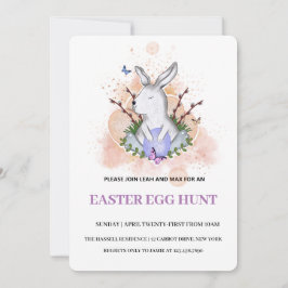 Invitación a la caza de huevos de Brunch de Pascua