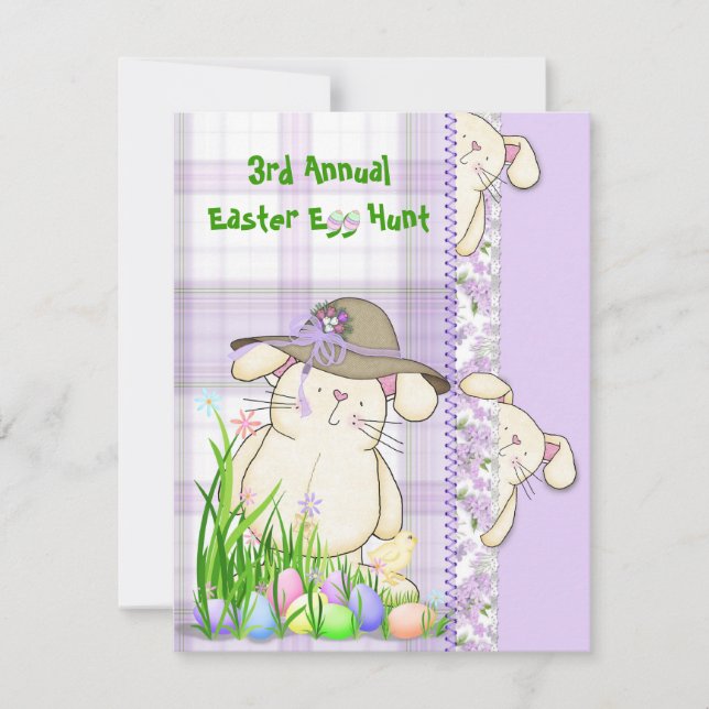 Invitación a la caza de huevos de Pascua (Anverso)