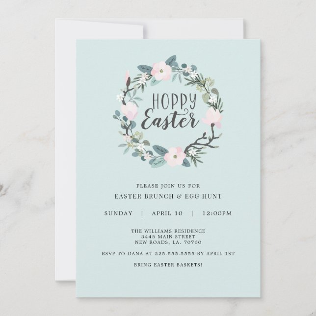 Invitación a la caza de huevos de pascua (Anverso)