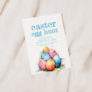 Invitación a la caza de huevos de Pascua con cesta