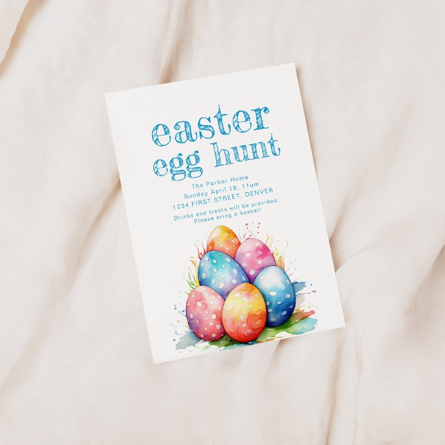 Invitación a la caza de huevos de Pascua con cesta (Subido por el creador)
