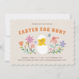 Invitación a la caza de huevos de pascua con hongo