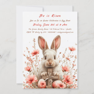 Invitación a la caza de huevos de Pascua "Está en