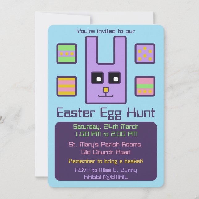 Invitación a la caza de huevos de pascua para cone (Anverso)