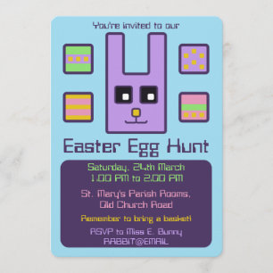 Invitación a la caza de huevos de pascua para cone