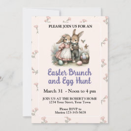 Invitación a la caza de huevos de Pascua pastelito