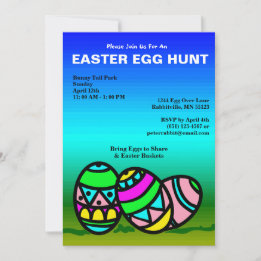 Invitación a la caza de huevos de pascua pintados