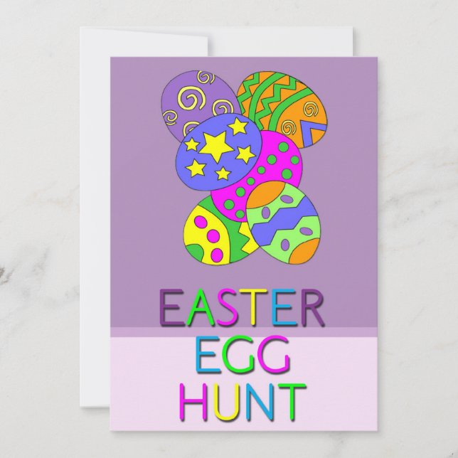 Invitación a la caza de huevos en Pascua (Anverso)