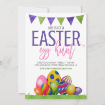 Invitación a la caza de huevos en Pascua