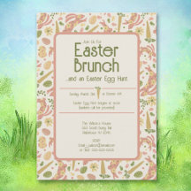 Invitación a la caza de huevos y brunch de Pascua
