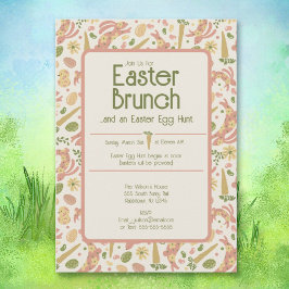 Invitación a la caza de huevos y brunch de Pascua