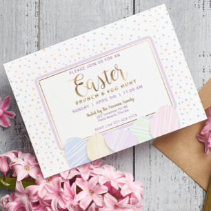 Invitación a la caza de huevos y brunch de Pascua