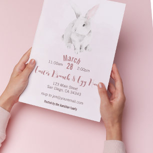 Invitación a la caza de huevos y brunch de pascua 