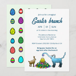 Invitación a la caza de huevos y brunch de Pascua