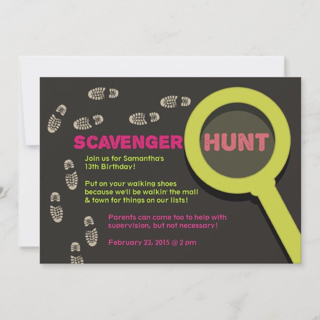 Invitación a la caza de scavenger de Guay (Anverso)