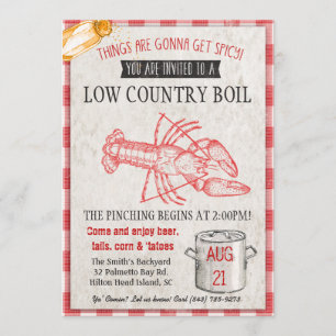 Invitación a la cazuela de mariscos de Low Country