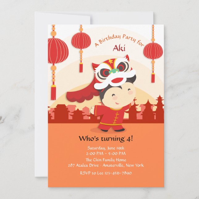 Invitación a la celebración china (Anverso)