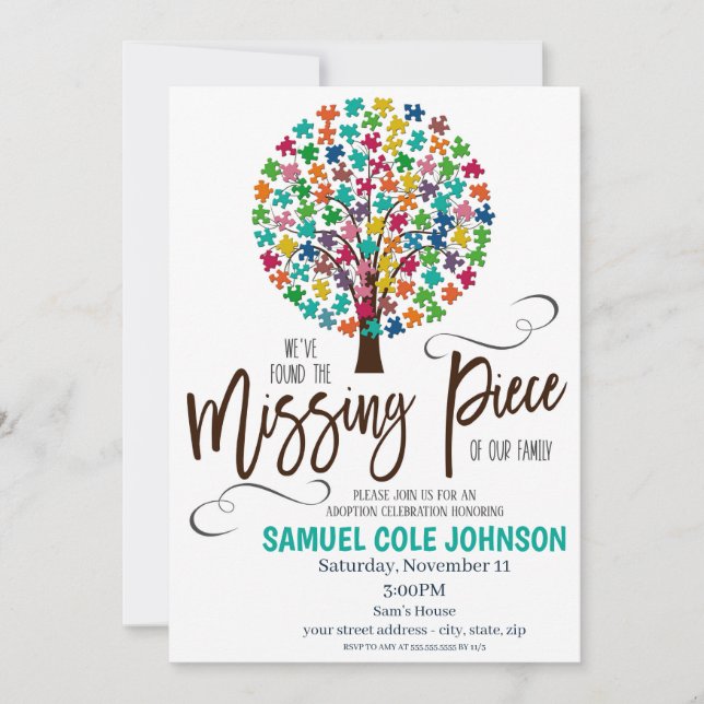 Invitación a la celebración de adopción de artícul (Anverso)