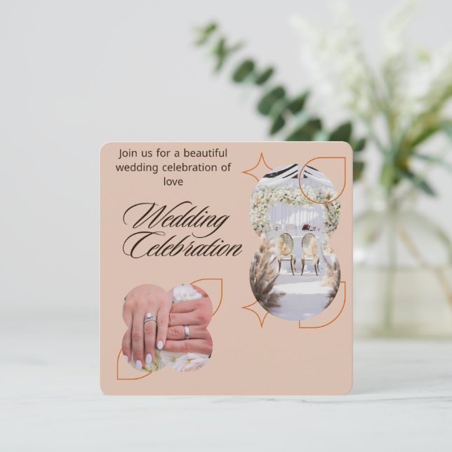 Invitación a la celebración de Bodas románticos |  (Anverso de pie)