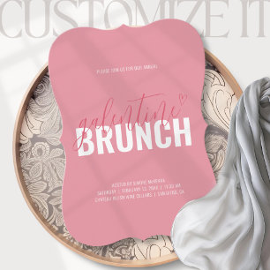Invitación a la celebración de Brunch rosa y tinto