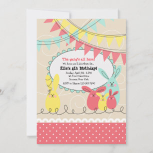 Invitación a la celebración de Bunny