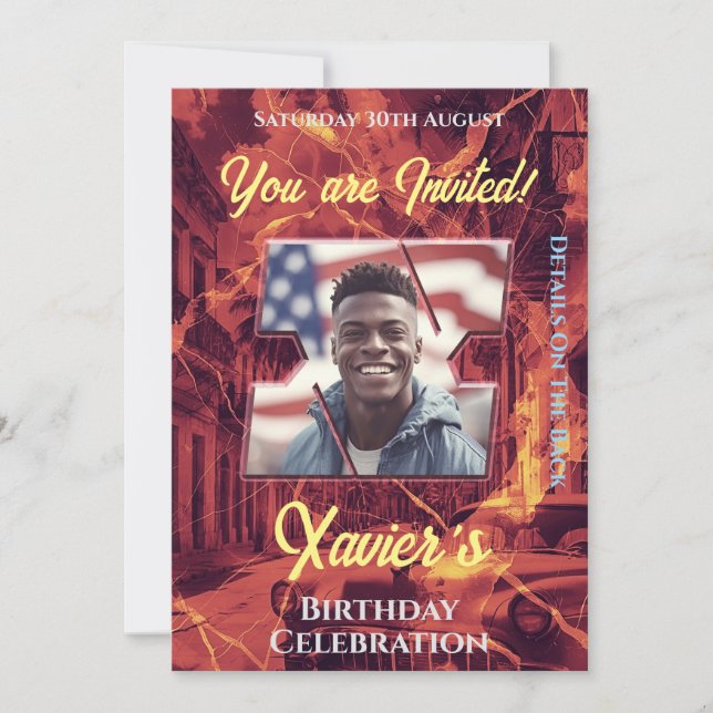 Invitación a la celebración de cumpleaños (Anverso)