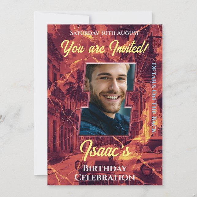 Invitación a la celebración de cumpleaños (Anverso)