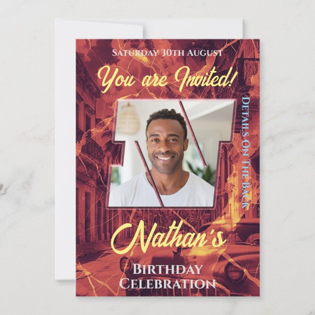 Invitación a la celebración de cumpleaños (Anverso)