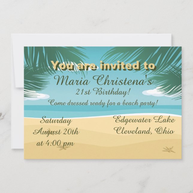 Invitación a la celebración de cumpleaños en la pl (Anverso)