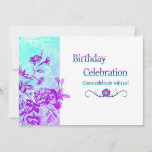 Invitación a la celebración de cumpleaños (púrpura