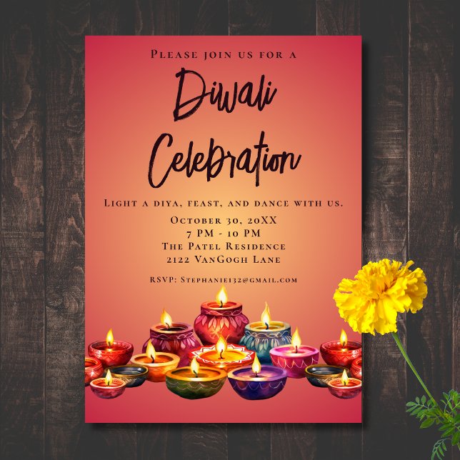 Invitación a la celebración de Diwali por el Día d (Subido por el creador)