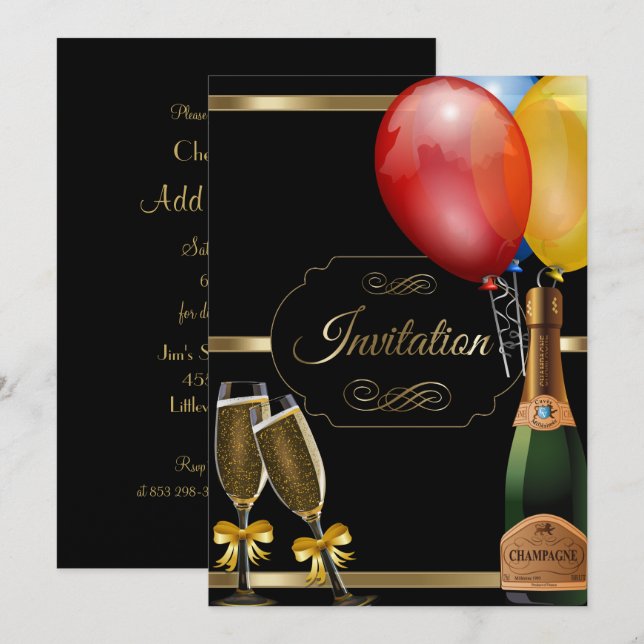 Invitación a la celebración de Fiestas de oro y ne (Anverso / Reverso)