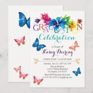 Invitación a la celebración de graduación de flora