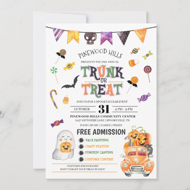 Invitación a la celebración de Halloween (Anverso)