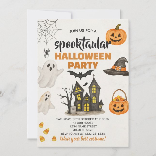 Invitación a la celebración de Halloween (Anverso)