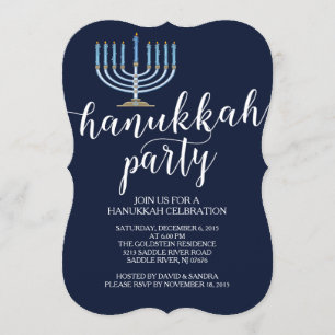 Invitación a la Celebración de Hanukkah con Menorá