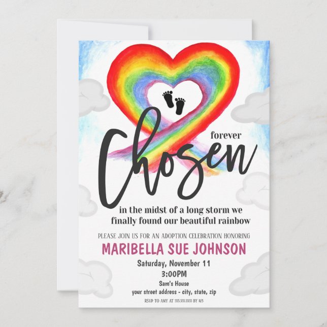 Invitación a la celebración de la adopción (Anverso)