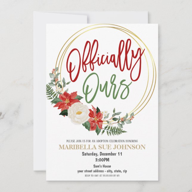 Invitación a la celebración de la adopción de feri (Anverso)